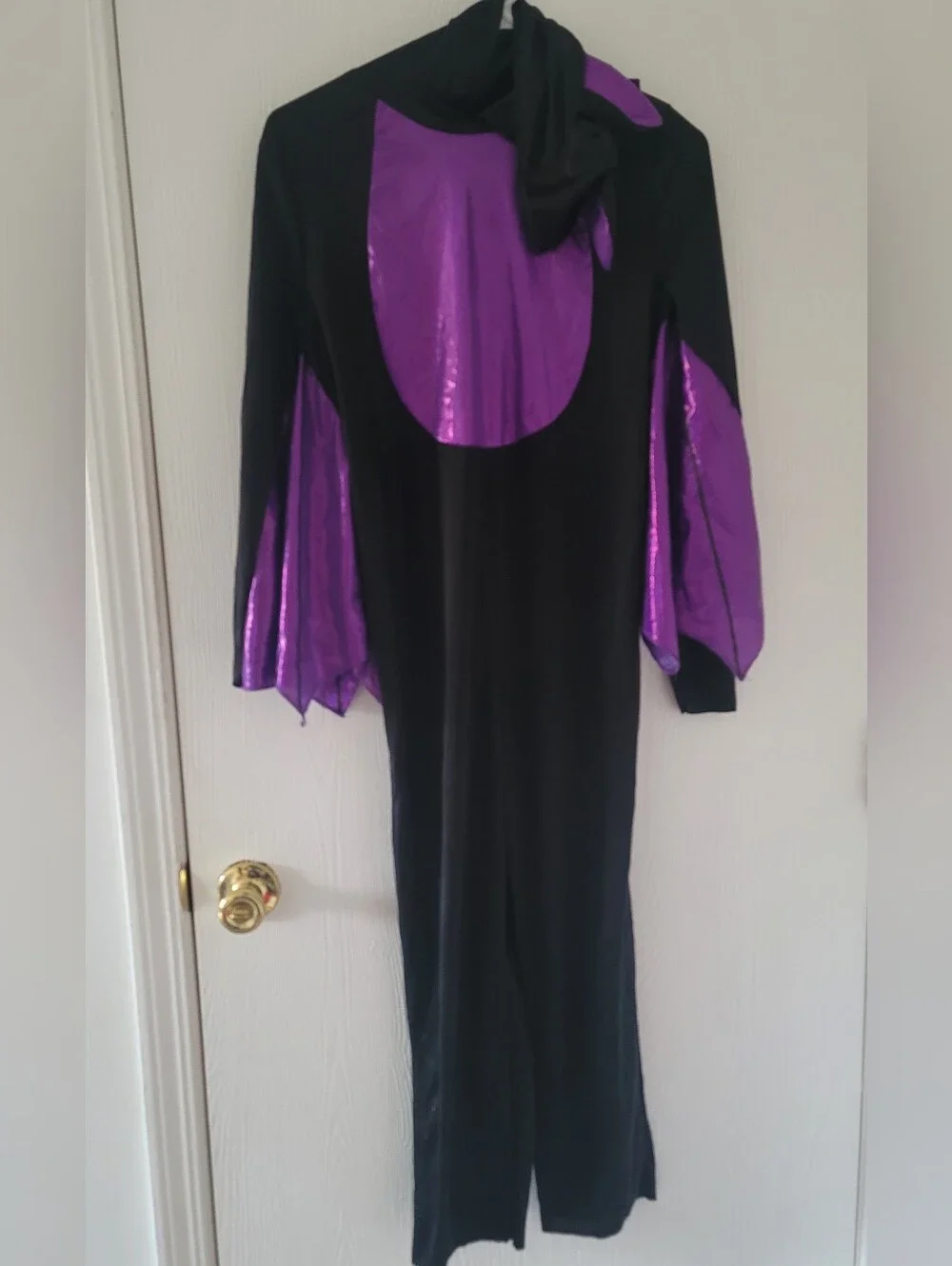 Midnight Bat Kids Halloween Costume Hooded Jumpsuit with Wings 10-12 Large L New